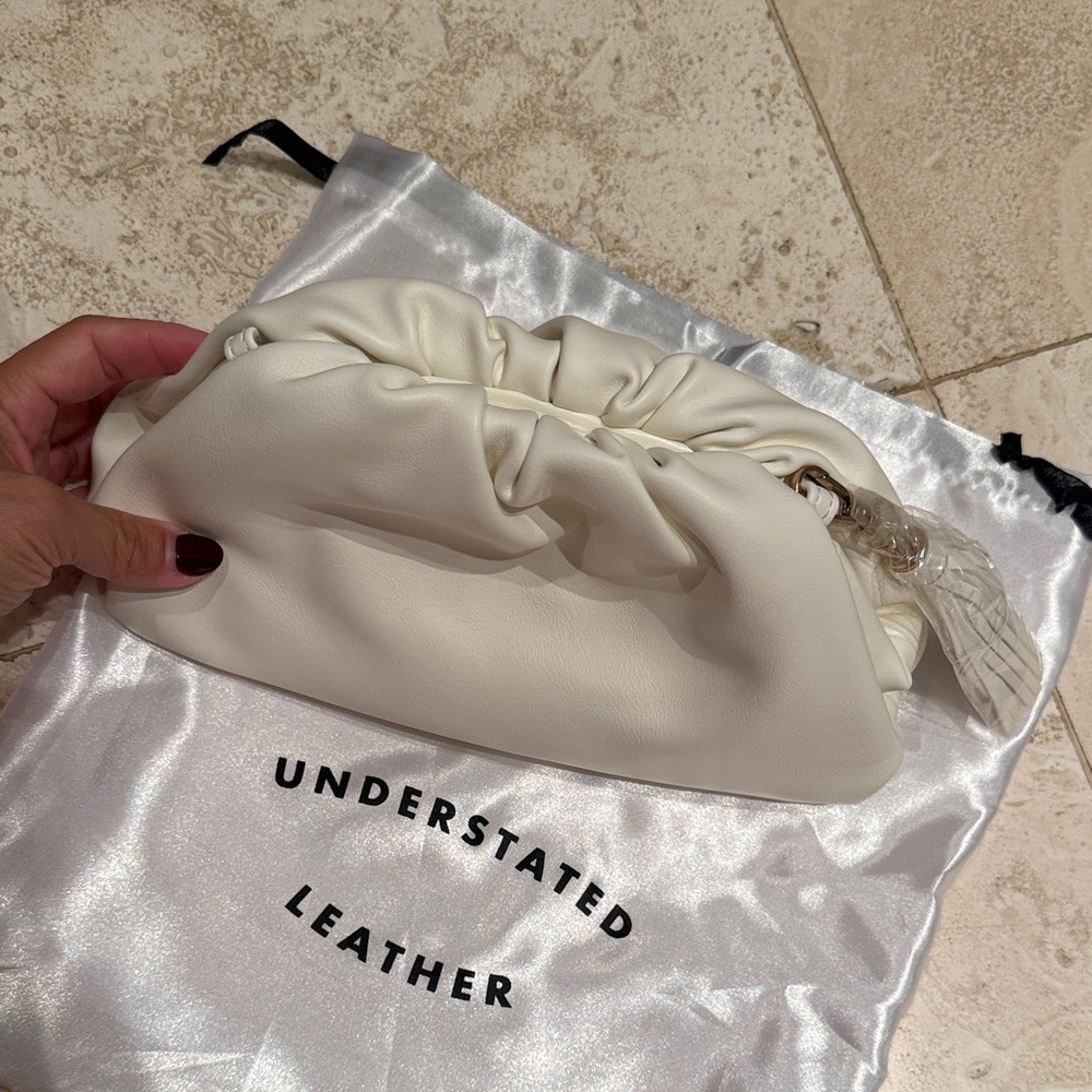 Understated Leather White Clutch Bag - Picture 3 of 3